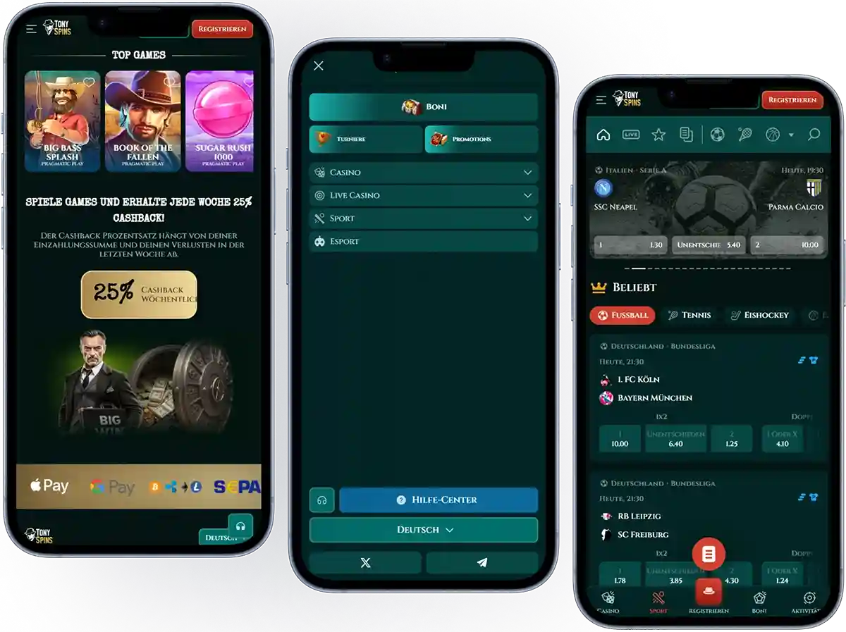 Casino bet App und mobile Nutzung bei Tonyspins