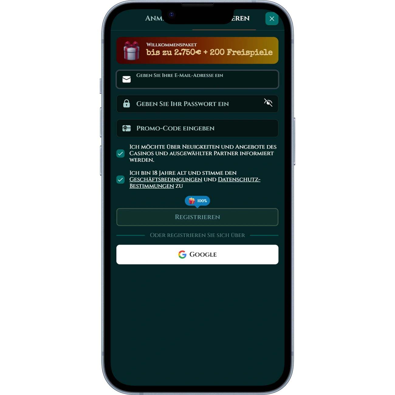 Registrierung und Login bei Tonyspins Casino